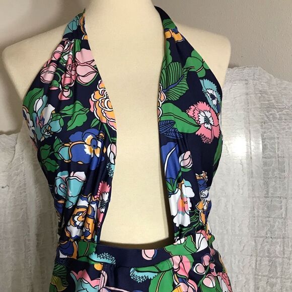Modcloth NWOT Floral Plunge Swimsuit Size Large - Picture 8 of 9